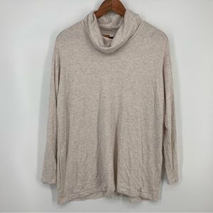 Purejill J. Jill Womens Cowl Neck Tunic Top Size M Petite Gray Pockets Very Soft